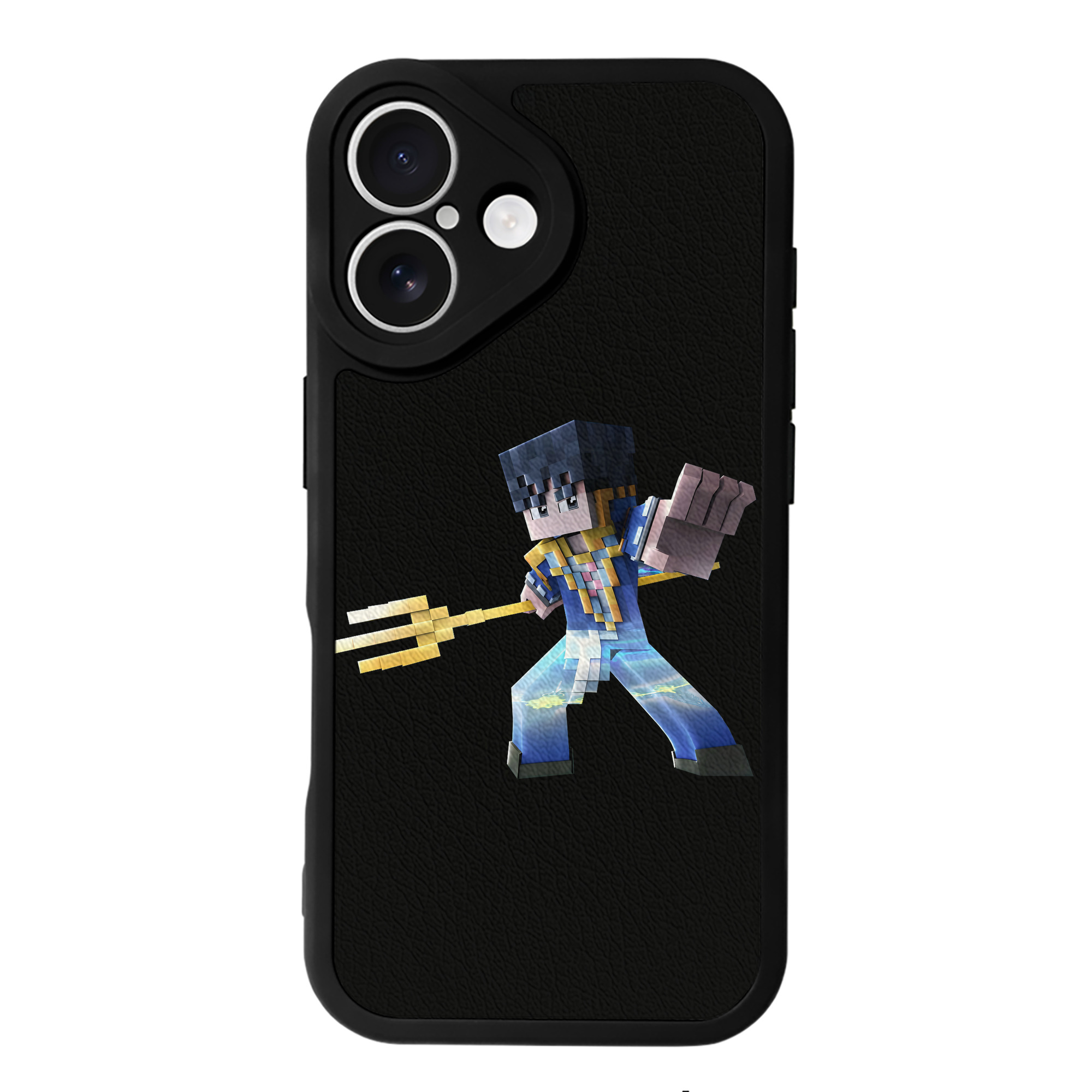 （画像用） マインクラフト ブロックの世界 Minecraft MC Block world 【iPhone 16シリーズ対応】シリコンスマホケース（レザー調） 材質：シリコン
